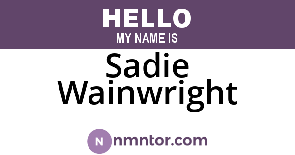 Sadie Wainwright