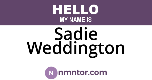 Sadie Weddington
