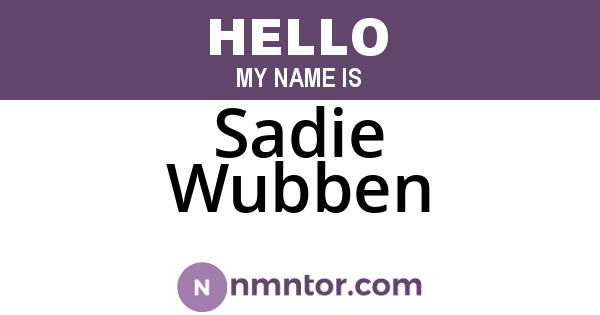 Sadie Wubben