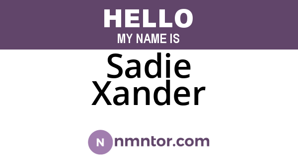 Sadie Xander