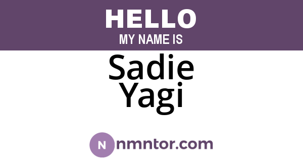 Sadie Yagi