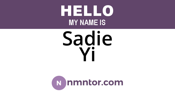 Sadie Yi
