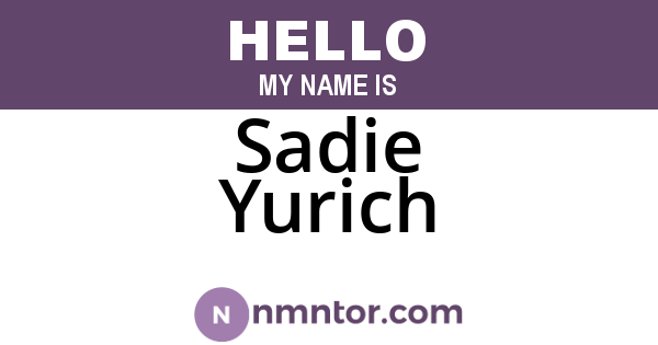 Sadie Yurich
