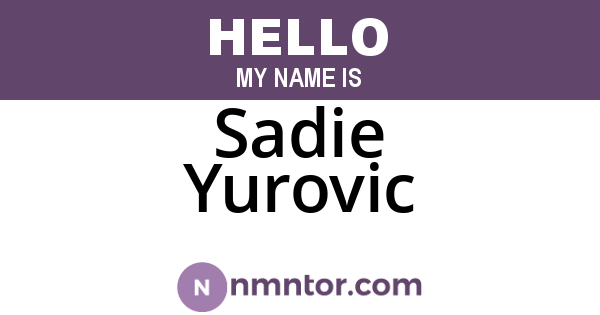 Sadie Yurovic