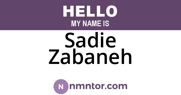 Sadie Zabaneh