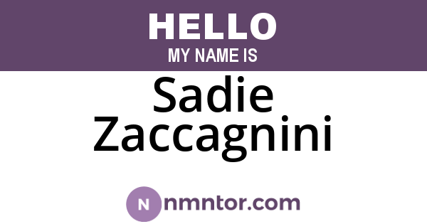 Sadie Zaccagnini