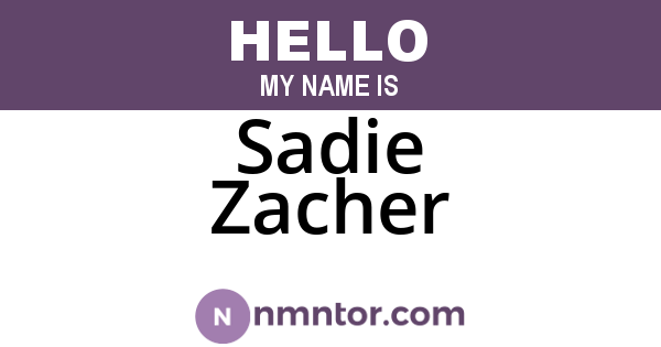 Sadie Zacher