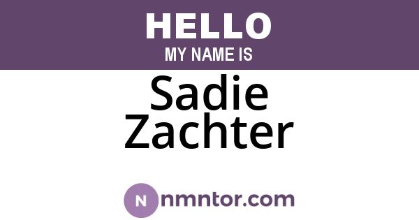 Sadie Zachter