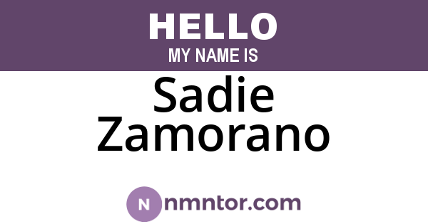 Sadie Zamorano