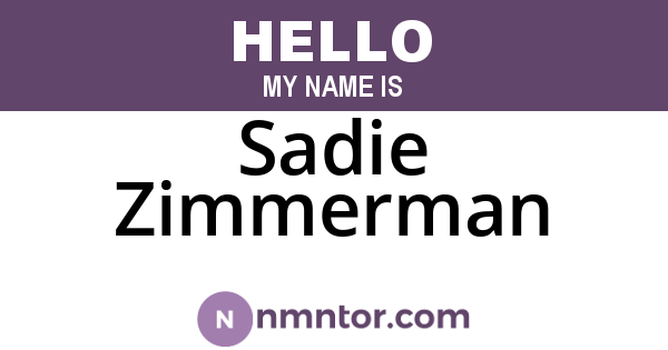 Sadie Zimmerman