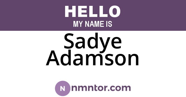 Sadye Adamson