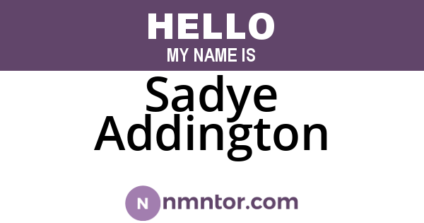 Sadye Addington