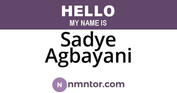 Sadye Agbayani