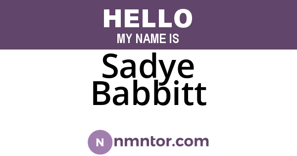 Sadye Babbitt