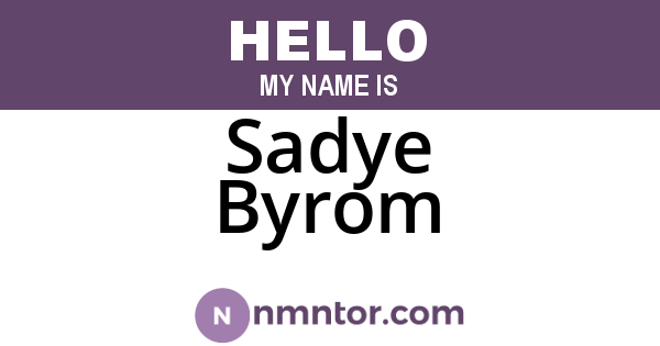 Sadye Byrom