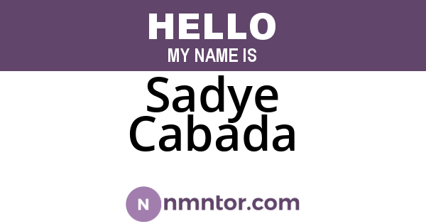 Sadye Cabada