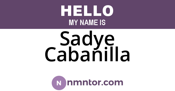 Sadye Cabanilla