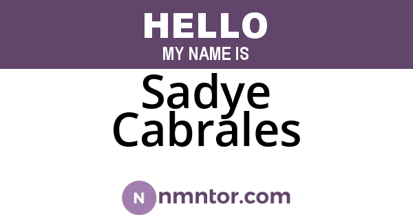 Sadye Cabrales