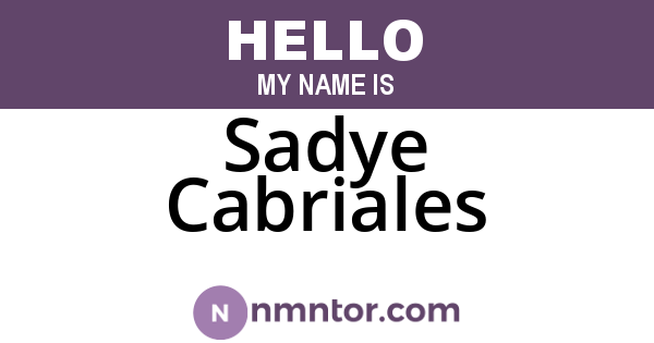 Sadye Cabriales