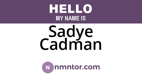 Sadye Cadman