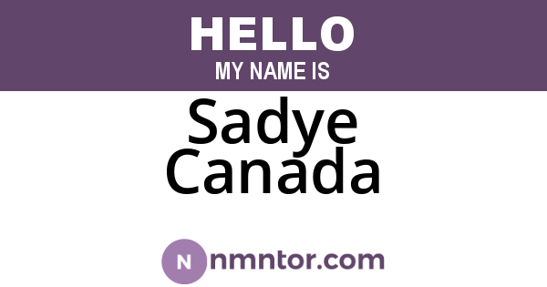 Sadye Canada