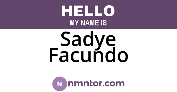 Sadye Facundo