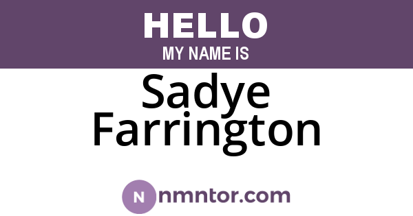Sadye Farrington