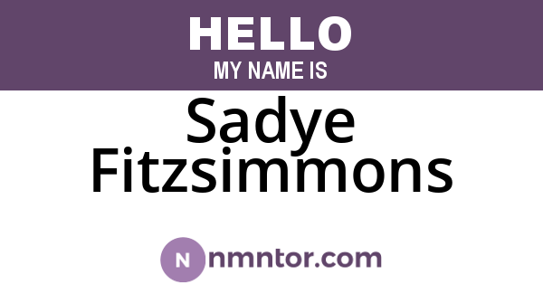 Sadye Fitzsimmons