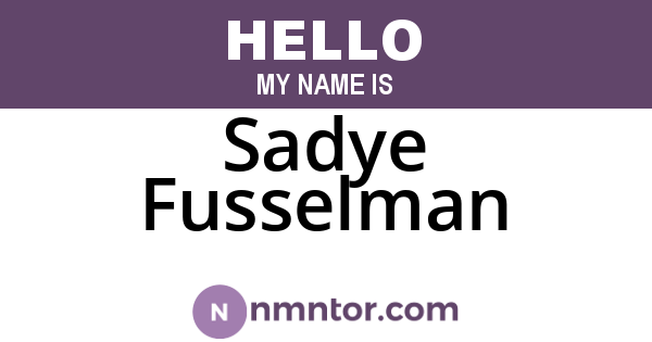 Sadye Fusselman