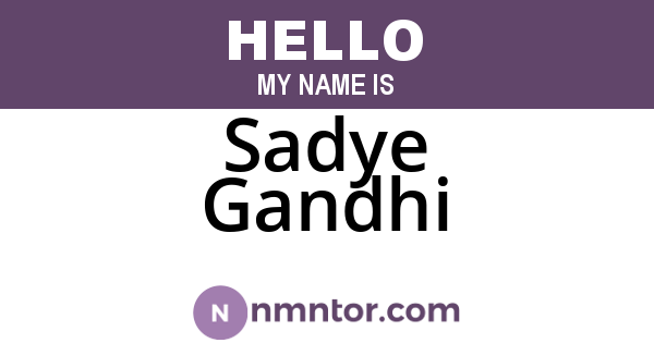 Sadye Gandhi