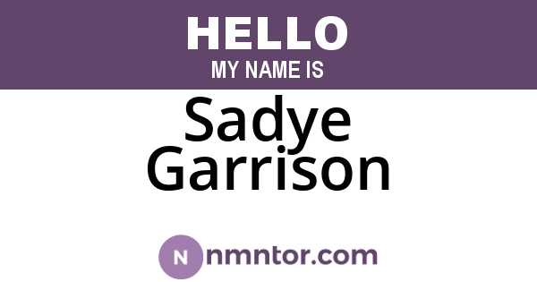 Sadye Garrison