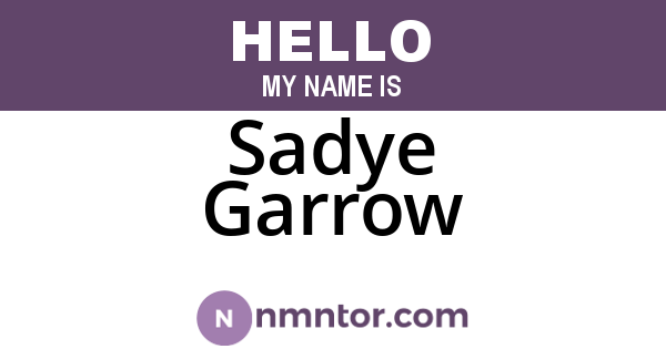 Sadye Garrow