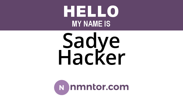 Sadye Hacker