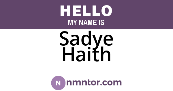 Sadye Haith