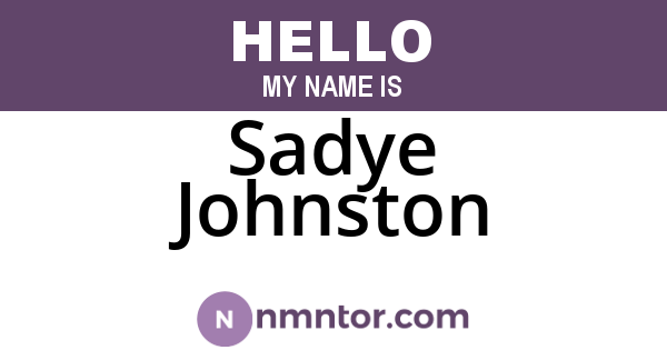 Sadye Johnston
