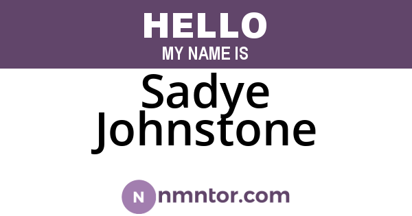 Sadye Johnstone