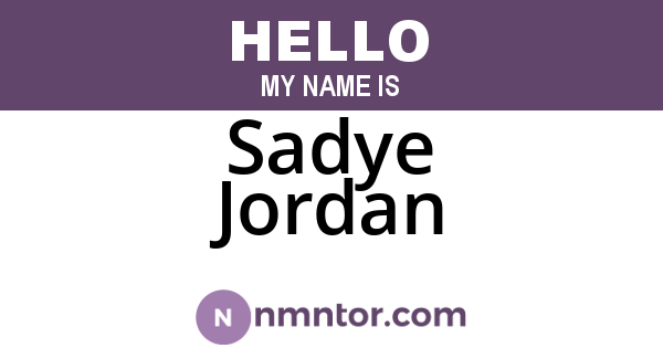 Sadye Jordan