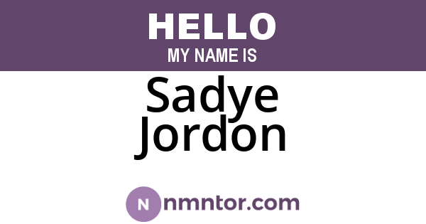 Sadye Jordon