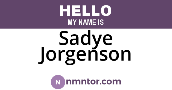 Sadye Jorgenson