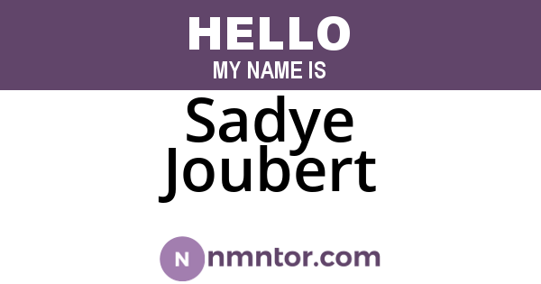 Sadye Joubert