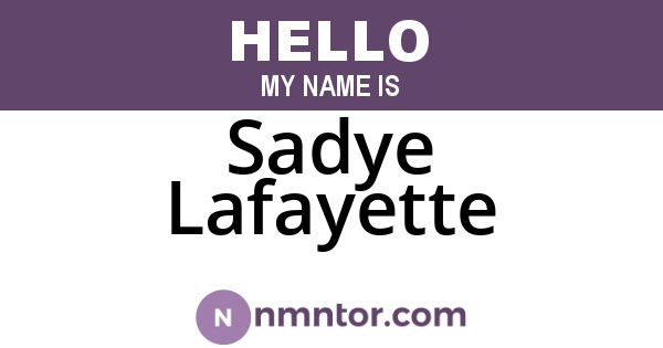 Sadye Lafayette