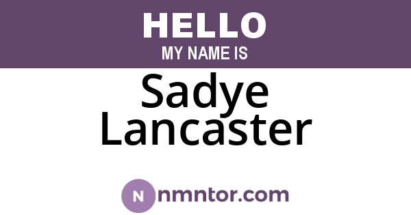 Sadye Lancaster
