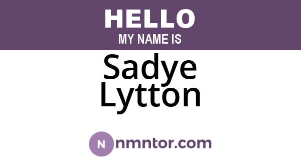 Sadye Lytton