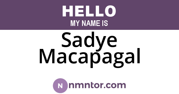Sadye Macapagal