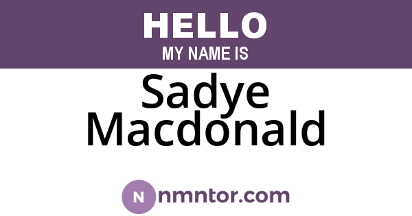 Sadye Macdonald