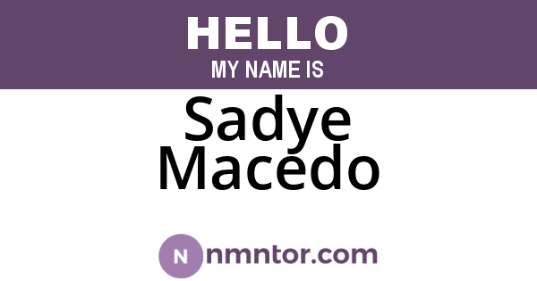 Sadye Macedo