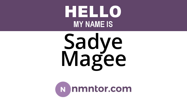 Sadye Magee