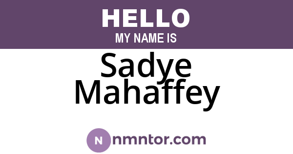 Sadye Mahaffey