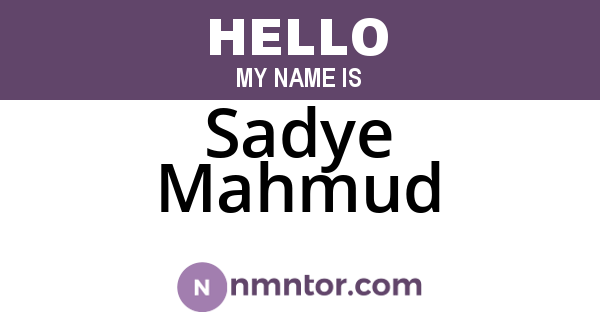 Sadye Mahmud