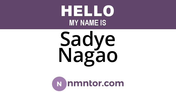 Sadye Nagao